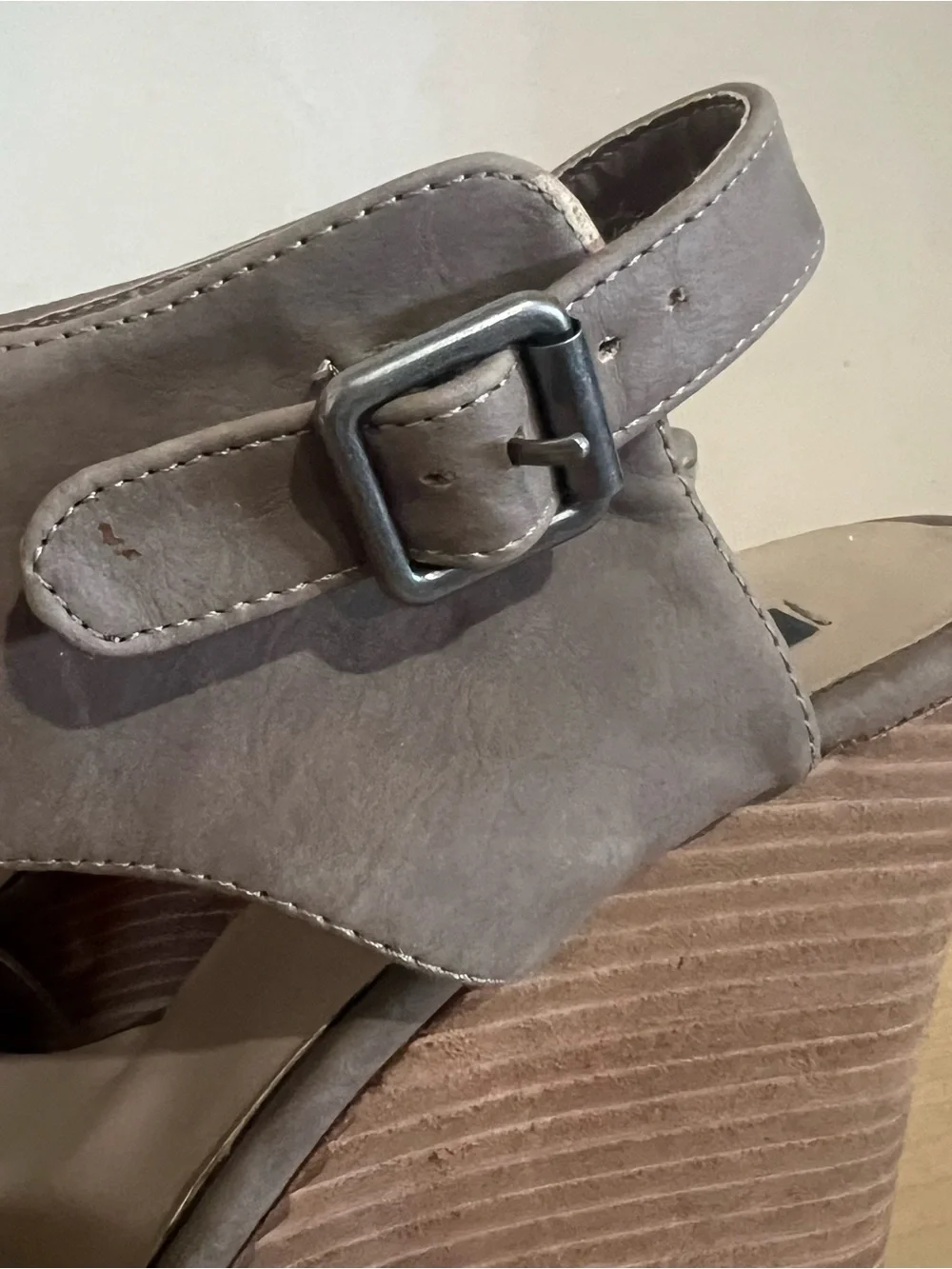 American Rag Taupe Suede Wedge Sandals